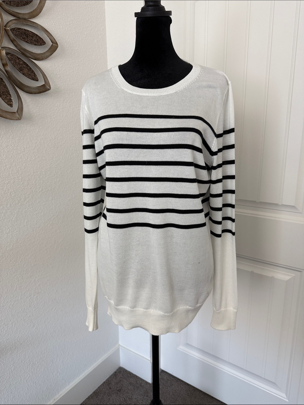Striped Black & White Lightweight Sweater